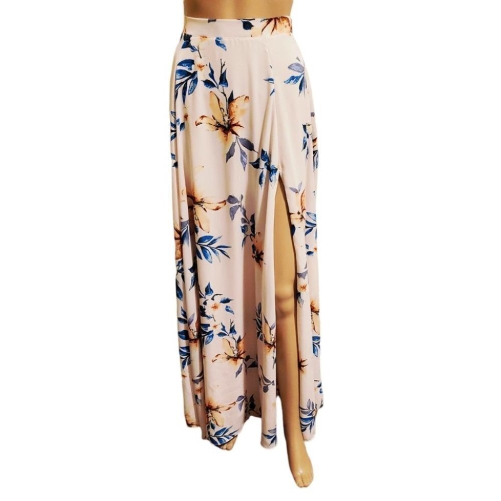 Mutli-Floral Print Midi Skirt by Lulus (size XS)